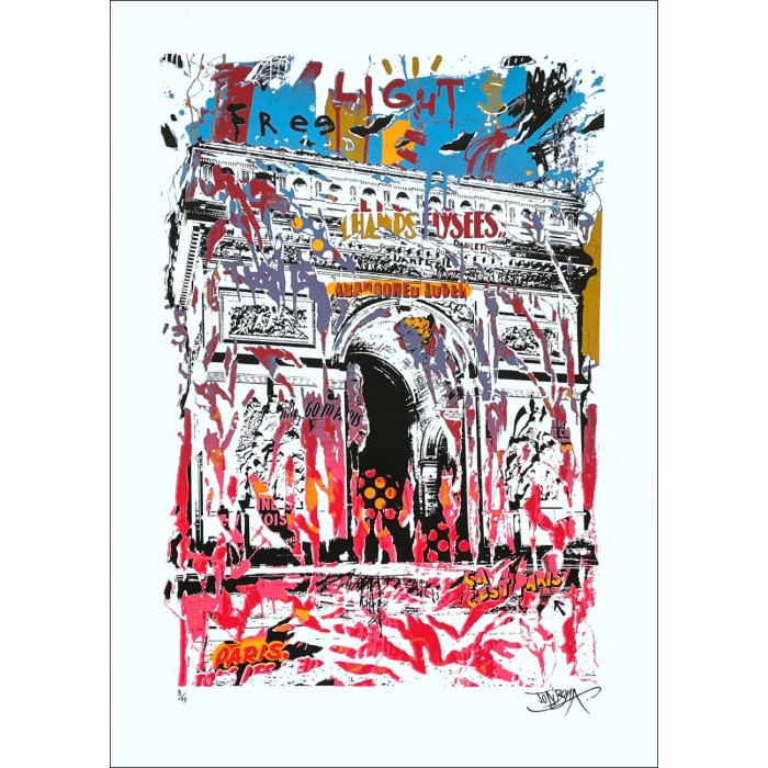 Original Serigraph - L'Arc de Triomphe - Red