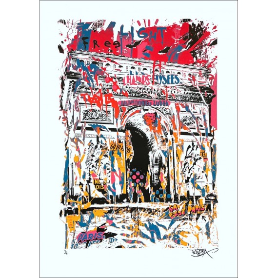 Sérigraphie Originale - L'Arc de Triomphe - Rouge jo di bona pop art