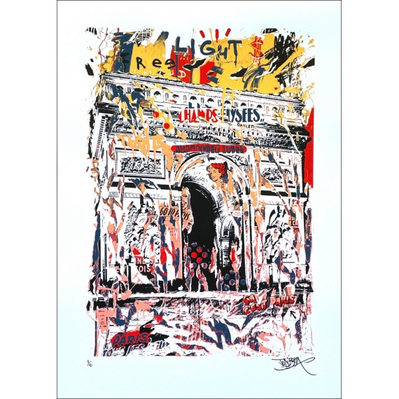 Original Serigraph - L'Arc de Triomphe - Yellow