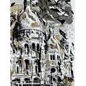Original Serigraph - The Basilica of the Sacred Heart of Montmartre - Gold and Silver