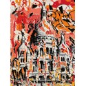 Original Serigraph - The Basilica of the Sacred Heart of Montmartre - Red