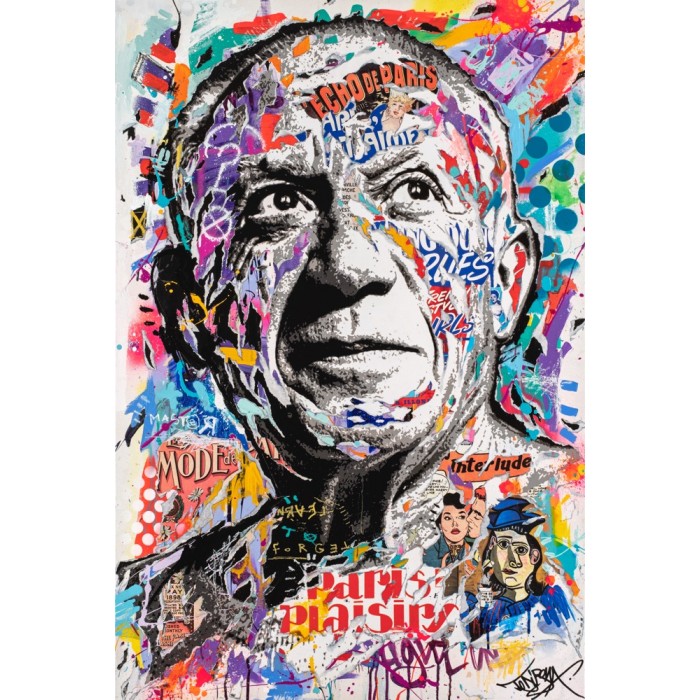 Peinture Originale - Pablo Picasso  ca c est paris par jo di bona pop graffiti artist