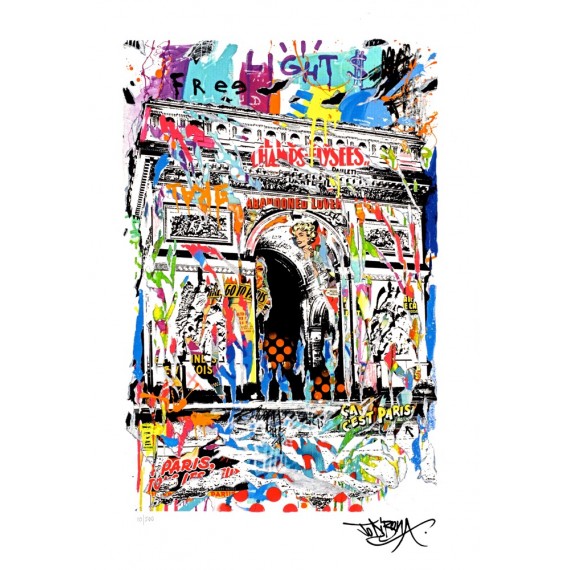 Tirage limité - L'Arc de Triomphe -par-jo-di-bona-artiste-pop-graffiti