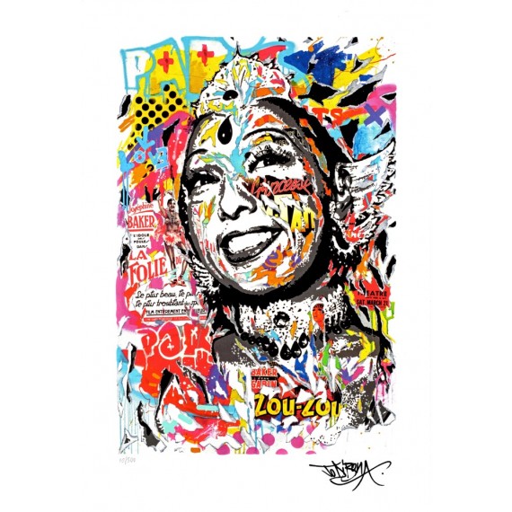 Tirage limité - Joséphine Baker -par-jo-di-bona-artiste-pop-graffiti