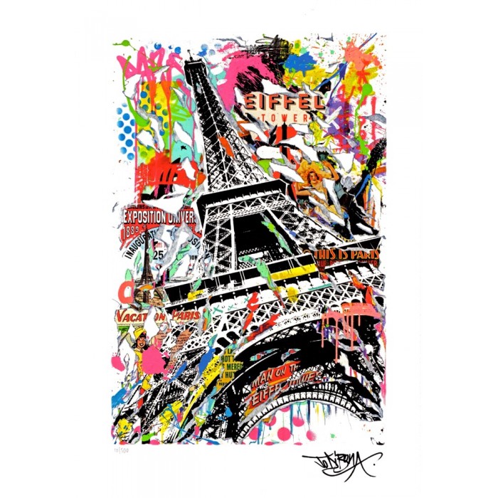 Tirage limité - La Tour Eiffel -par-jo-di-bona-artiste-pop-graffiti