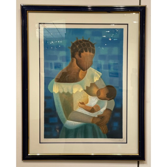 Lithograph - Mother and child