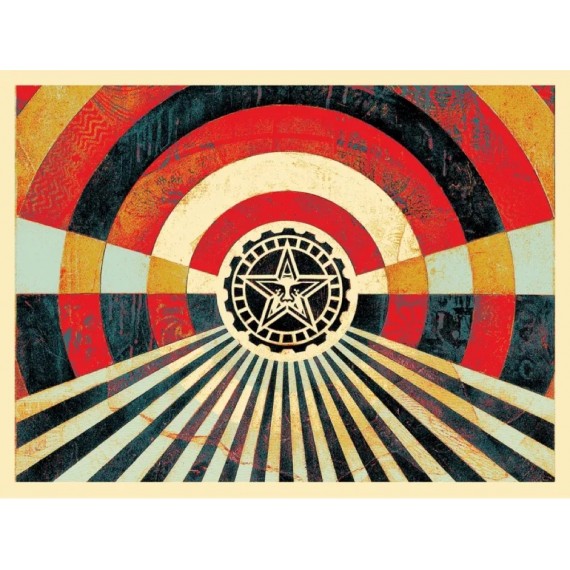 Tunnel Vision Gold lithograph-shepard-fairey-obey