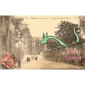 Montmartre rue du Mont Cenis - Dessin sur carte postale ancienne