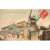 Moulin de la Galette Montmartre - Dessin sur carte postale ancienne