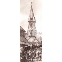 Le marché à Honfleur, le clocher de l’église Sainte-Catherine