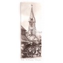 Le marché à Honfleur, le clocher de l’église Sainte-Catherine