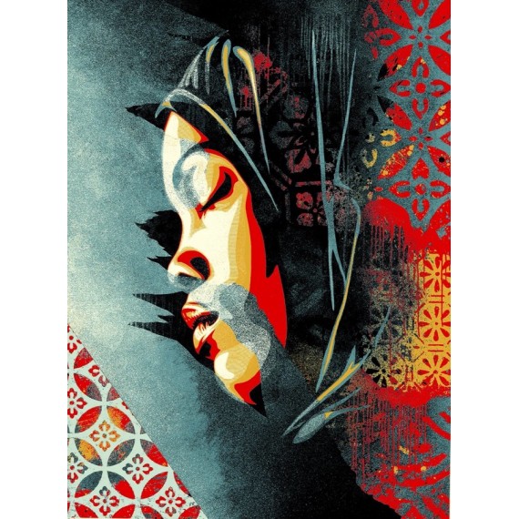 femme en méditation shepard fairey obey