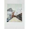 Alfred Sisley (d'après) La Neige à Louveciennes gravé par SIMON