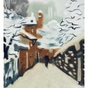 Alfred Sisley (d'après) La Neige à Louveciennes gravé par SIMON