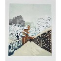 Alfred Sisley (d'après) La Neige à Louveciennes gravé par SIMON
